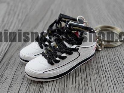 Mini Sneaker Keychains AJ 2 - OG White Red Black