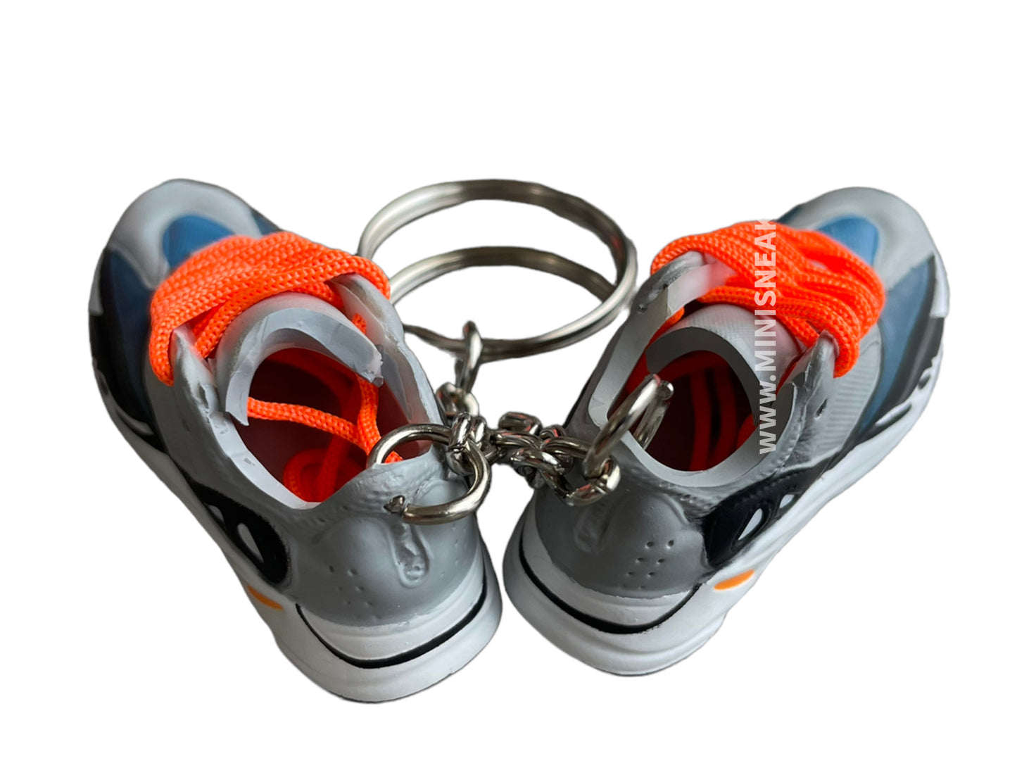 Mini Sneaker Keychains YZY 700 - Wave Runner - Orange Laces