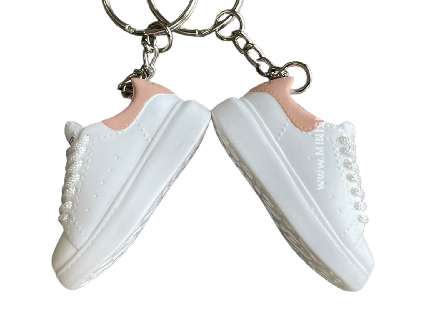 Mini sneaker keychain 3D - Alexander Mc Queen White Pink