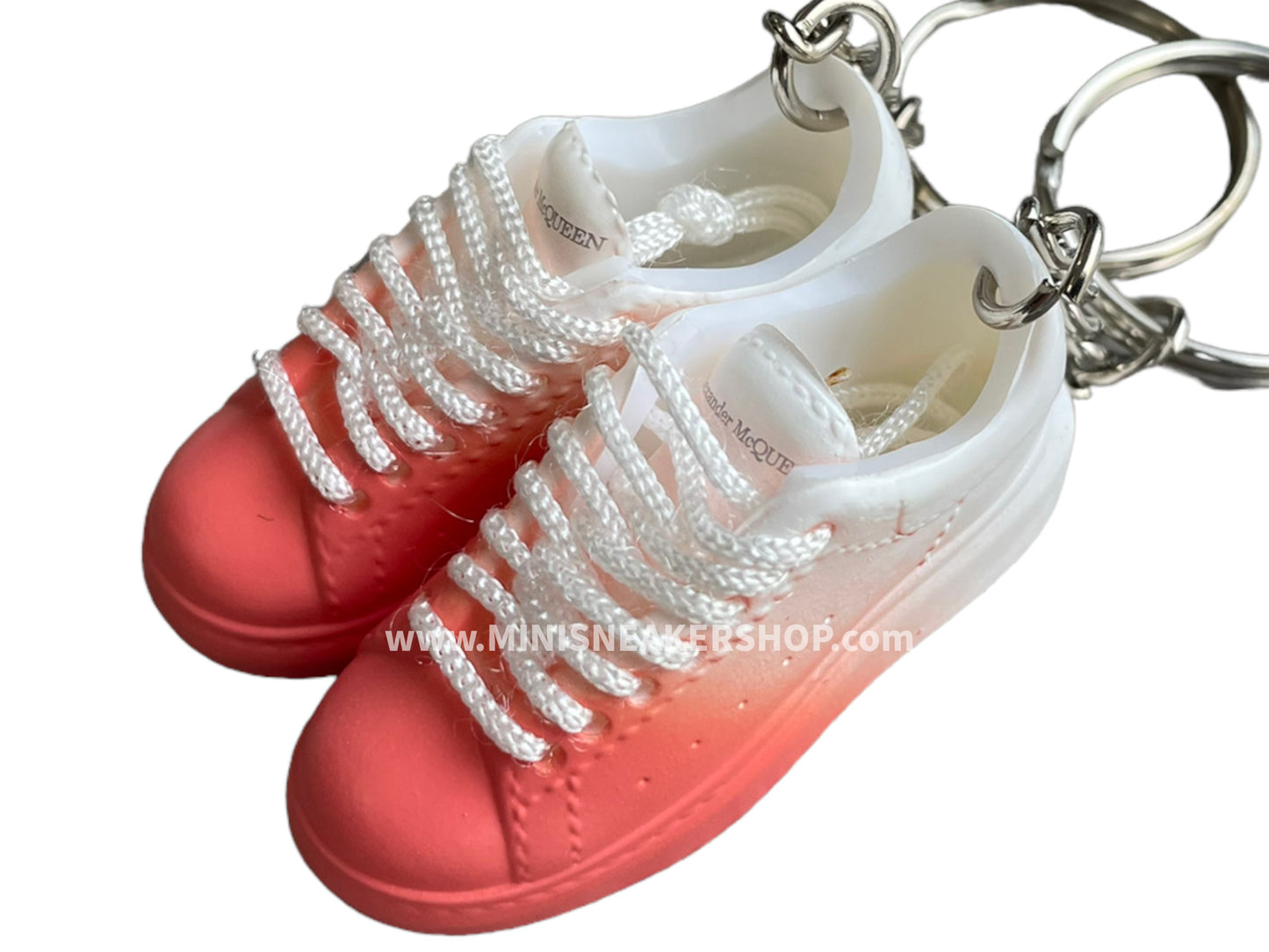 Mini sneaker keychain 3D - Alexander Mc Queen Coral fade