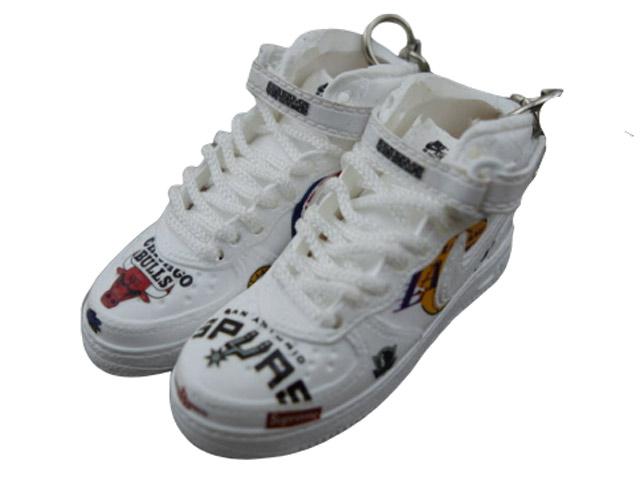 Mini sneaker keychain Air Force 1 HIGH NBA White