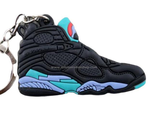 Flat Silicon Sneaker Keychain Jordan 8 - Aqua