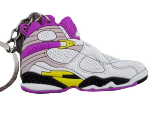 Flat Silicon Sneaker Keychain Jordan 8 - Pink Fushia