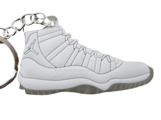Flat Silicon Sneaker Keychain Jordan 11 - Silver Anniversary