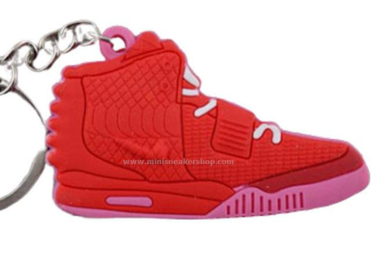 Flat Silicon Sneaker Keychain YZY 2 - Red October