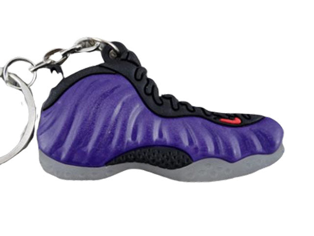 Flat Silicon Sneaker Keychain Foamposite 1 - Purple