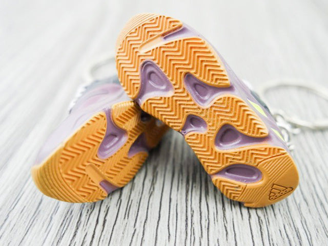 Mini Sneaker Keychains YZY  700 - MAUVE with white laces