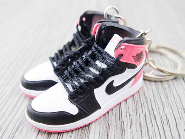 Mini sneaker keychain 3D Air Jordan 1 - Black/White/Pink