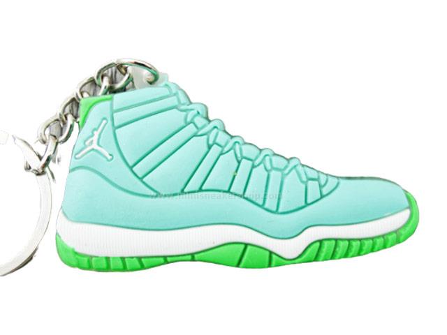 Flat Silicon Sneaker Keychain Jordan 11 - Aqua