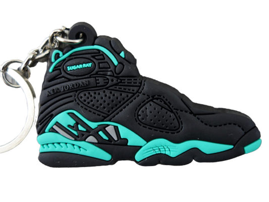 Flat Silicon Sneaker Keychain Jordan 8 - Black