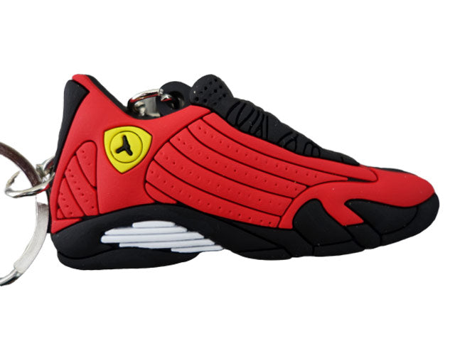 Flat Silicon Sneaker Keychain HQ AJ 14 - Ferrari