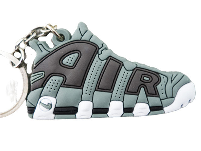 Flat Silicon Sneaker Keychain Nike Uptempo Green and Black