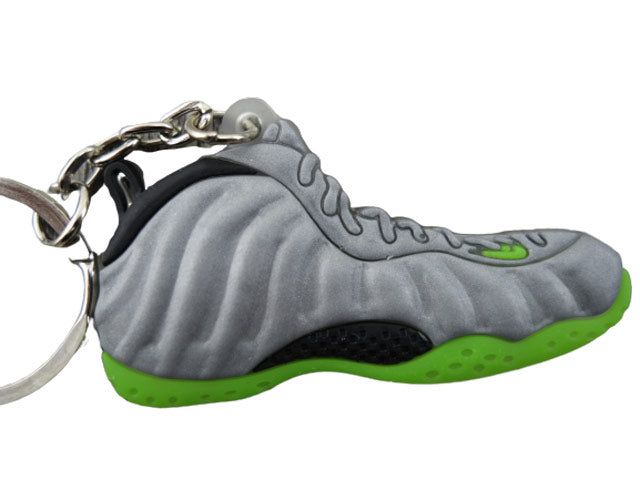Flat Silicon Sneaker Keychain Foamposite 1 - Grey Green