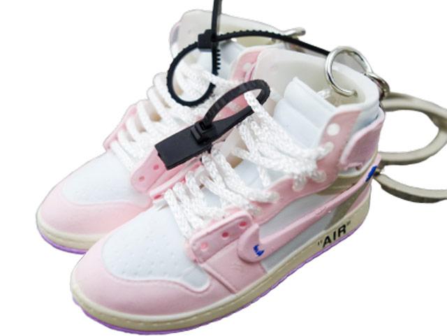 Mini sneaker keychain 3D Air Jordan 1 OW - PINK unreleased