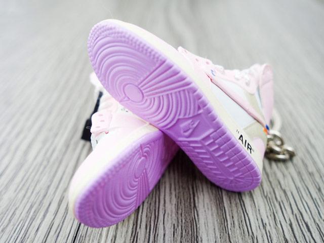 Mini sneaker keychain 3D Air Jordan 1 OW - PINK unreleased