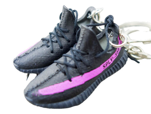 Mini Sneaker Keychains YZY  - Black/ Pink