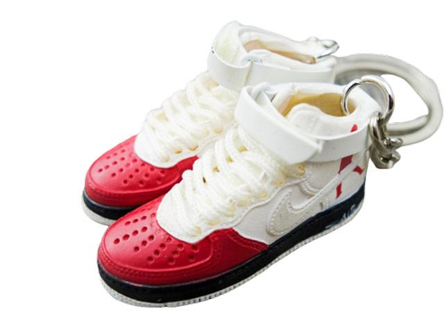 Mini sneaker keychain Air Force 1 Rasheed Wallace Red and White