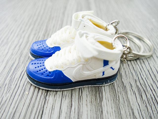 Mini sneaker keychain Air Force 1 Rasheed Wallace Blue and White