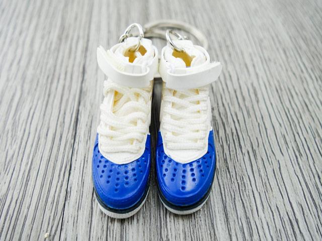 Mini sneaker keychain Air Force 1 Rasheed Wallace Blue and White