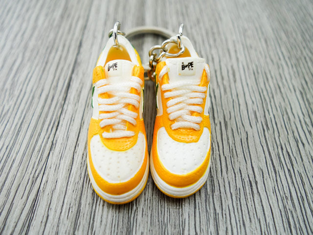 Mini 3D sneaker keychains BAPE - Orange White