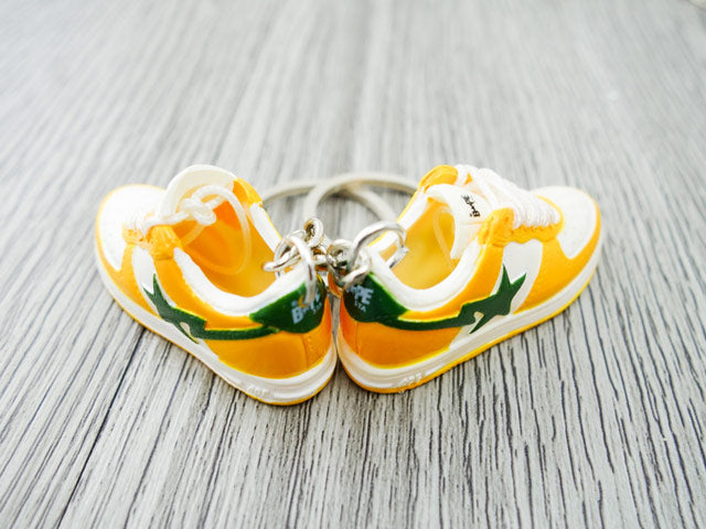 Mini 3D sneaker keychains BAPE - Orange White