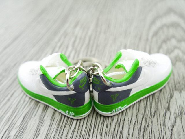 Mini 3D sneaker keychains Air Force 1 White Green Grey