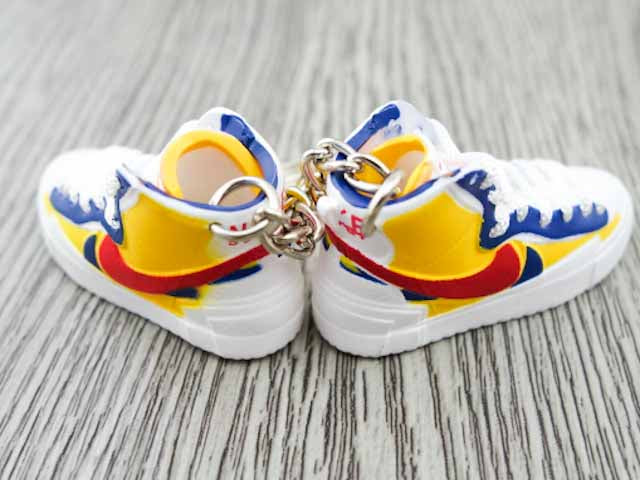 Mini 3D sneaker keychains Blazer x SACAI -  Yellow/Red/Blue