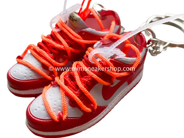 Mini sneaker keychain 3D Dunk Low OW - Red