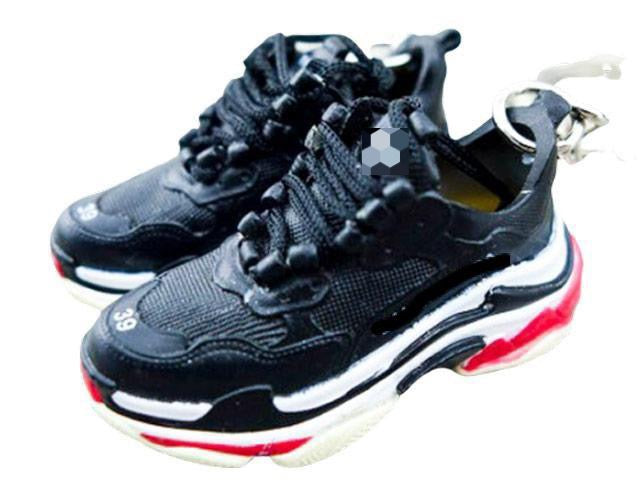 Mini Sneaker Keychains BLCGA Triple S - Black and Red