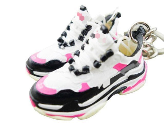 Mini Sneaker Keychains BLCGA Triple S - Pink White Black