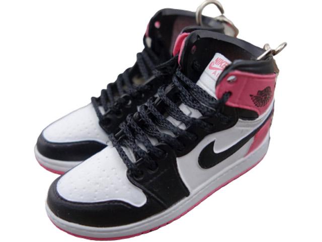 Mini sneaker keychain 3D Air Jordan 1 - Black/White/Pink