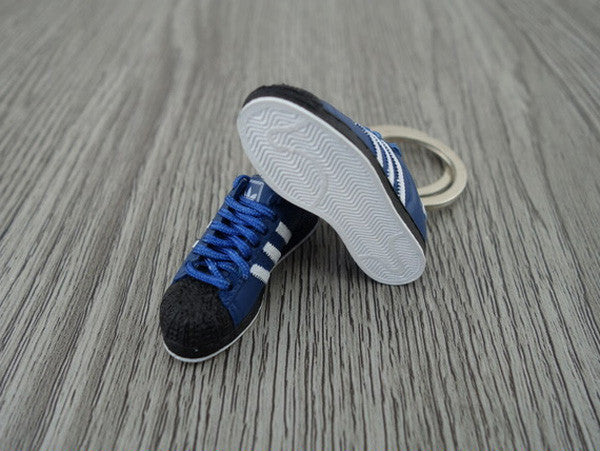 mini 3D sneaker keychains Superstar Blue Black