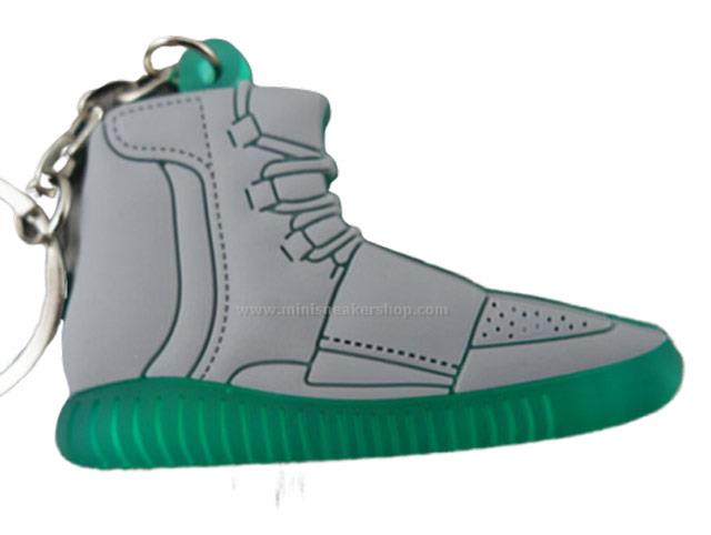 Flat Silicon Sneaker Keychain YZY Grey Green