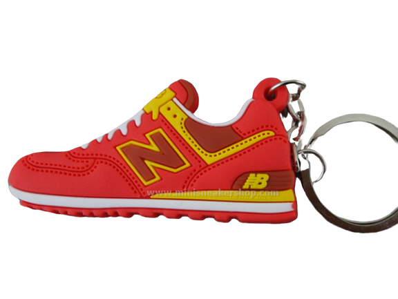 Flat Silicon Sneaker Keychain NB Red/Yellow