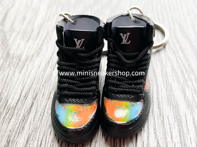 Mini sneaker keychain 3D LV Black Multi