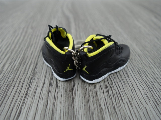 Mini Sneaker Keychains AJ 10 - Black/Yellow