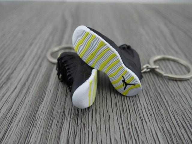 Mini Sneaker Keychains AJ 10 - Black/Yellow