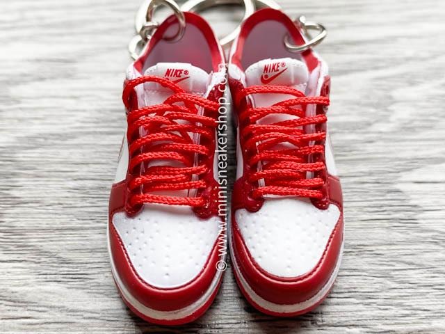Mini sneaker keychain 3D Dunk Low SP White University Red