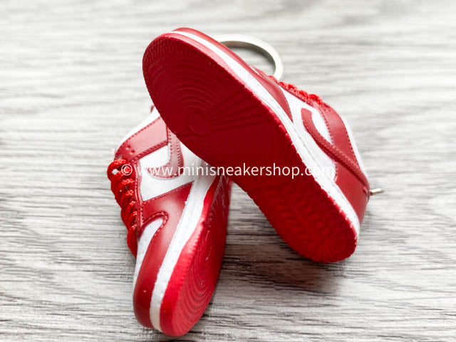 Mini sneaker keychain 3D Dunk Low SP White University Red