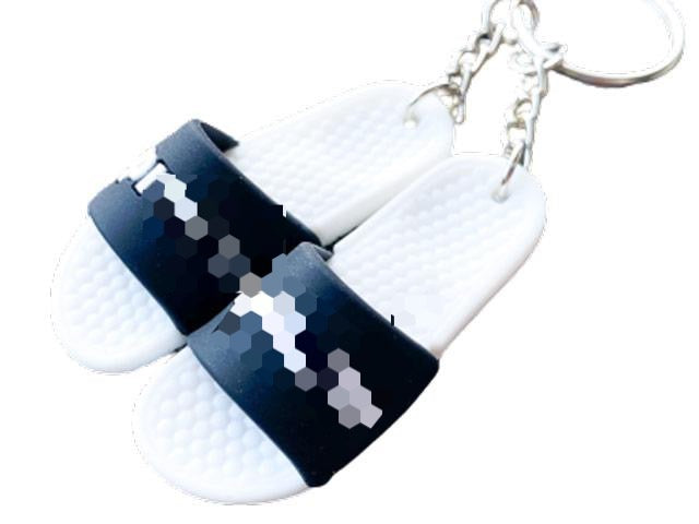 mini 3D sneaker keychains Sup Sandals Black White