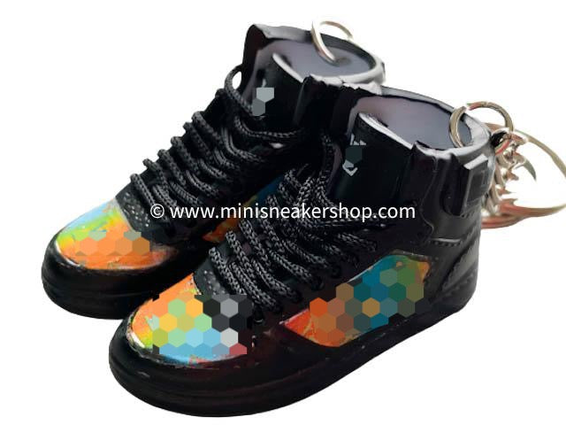 Mini sneaker keychain 3D LV Black Multi