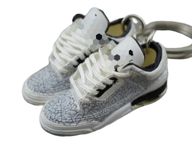 Mini Sneaker Keychains HQ AJ 3  - Flip White
