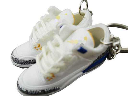 Mini Sneaker Keychains HQ AJ 3 - Blue White Yellow