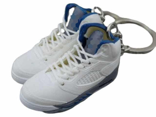 Mini Sneaker Keychains AJ 5 - Blue Grey White
