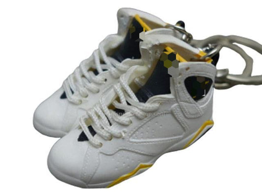 Mini Sneaker Keychains AJ 7 Black Yellow White