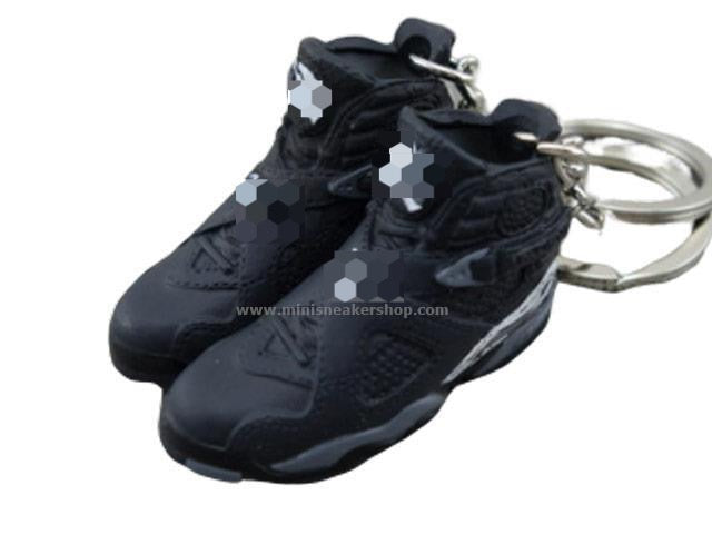Mini Sneaker Keychains AJ 8 - Black/Grey