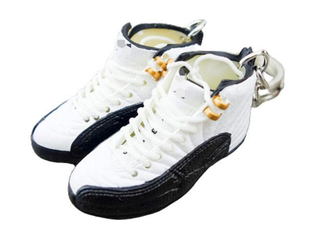 Mini 3D sneaker keychains AJ 12 OG White/Black/Taxi (1996)