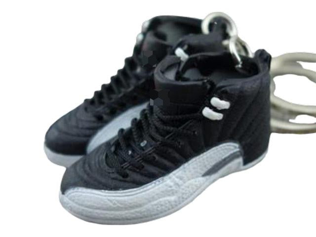 Mini 3D sneaker keychains AJ 12 Black Metallic White