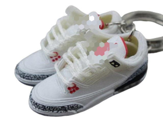 DSK GLOBAL Nike Jordan Mini Shoe Keychain Sneaker Party Favors Pendant  Keyring Rubber Black & White
