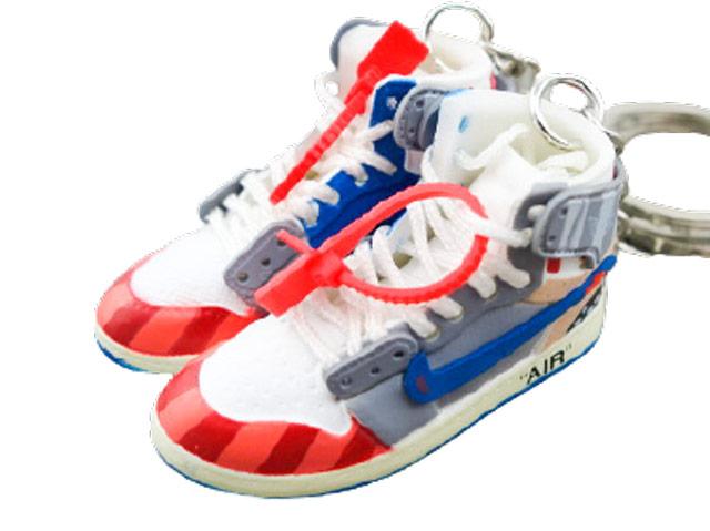 Mini sneaker keychain 3D  Air Jordan 1 - concept PARRA x OW
